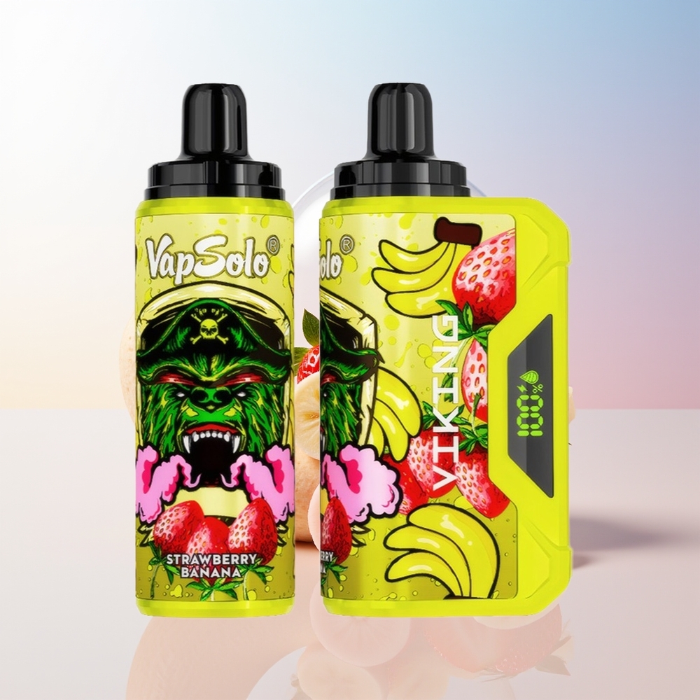 Wholesale Croatia VapSolo VIKING 12000 Puffs Jednokratna Vape Jagoda Banana 22ml 20mg/ml  50mg/ml Type-C LED