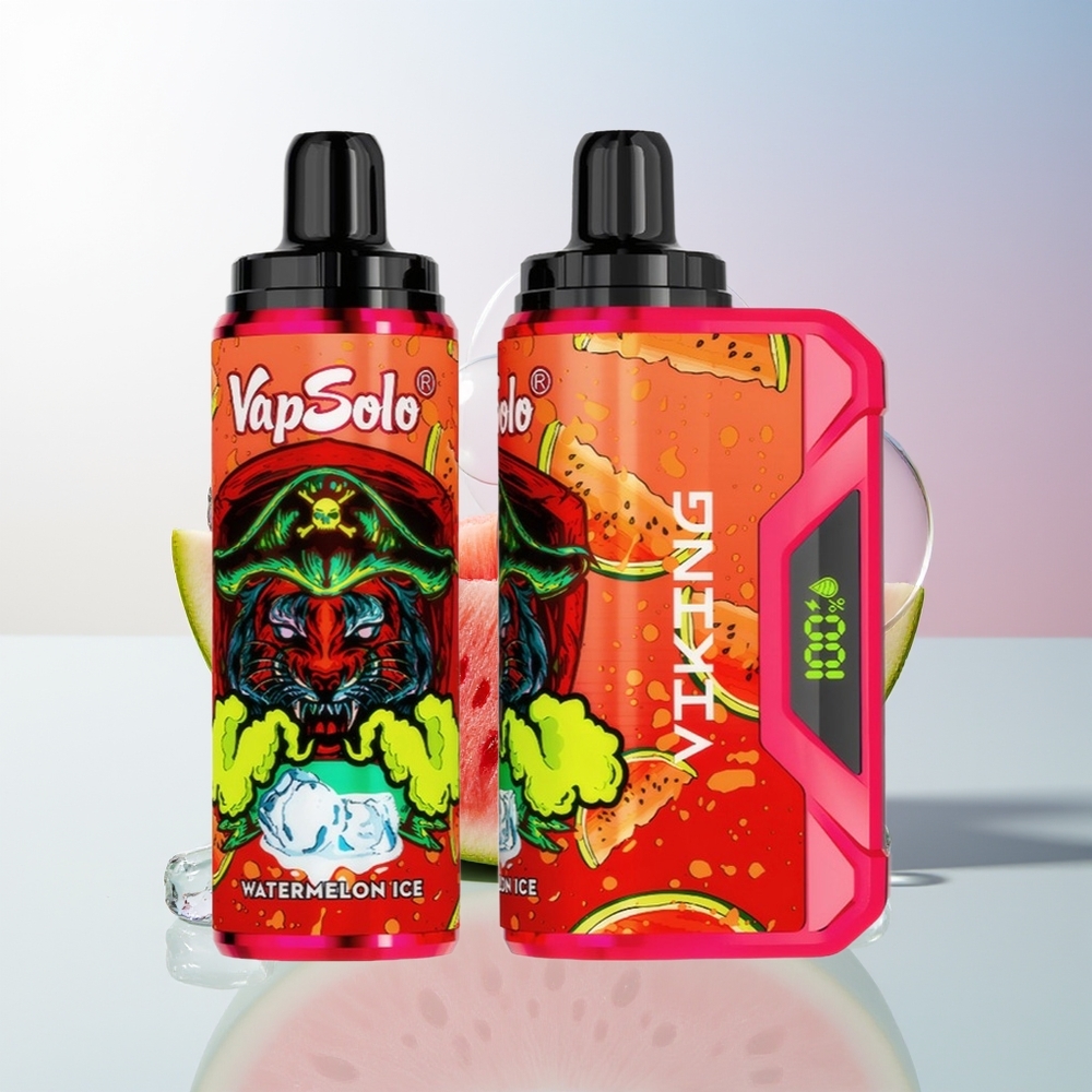 Wholesale Croatia VapSolo VIKING 12000 Pusti Jednokratna Vape Lubenica Led 22ml Type-C LED Display 20mg/ml 50mg/ml