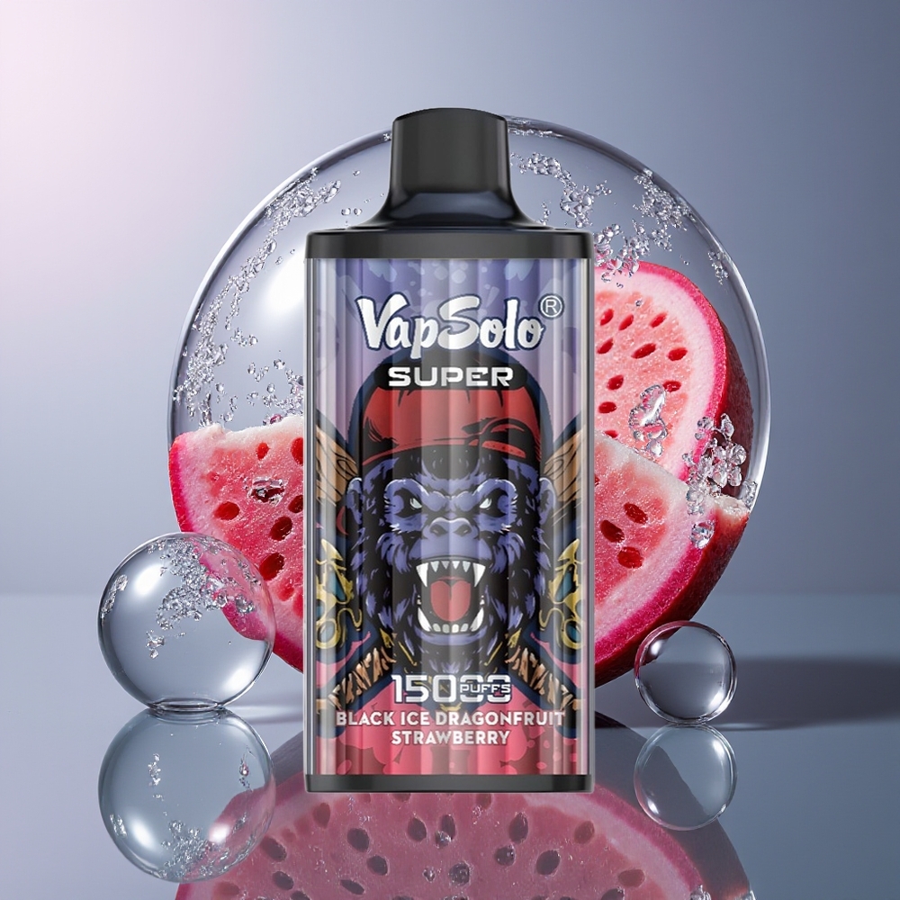 Wholesale Croatia Vapsolo Super 15000 Puffs Crna Ledena Zmaja Jagoda Jednokratna Vape 40ml 850mah Type-C