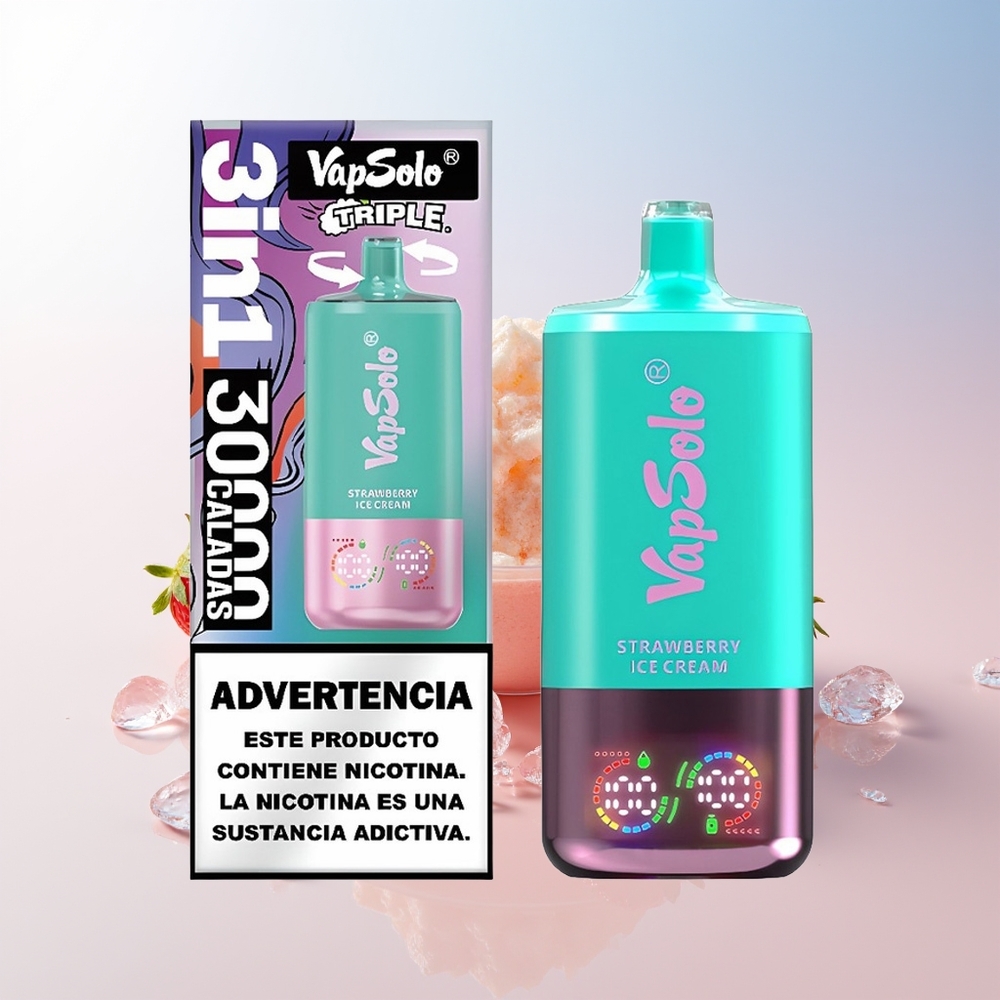 Wholesale Croatia Vapsolo Triple 30000 Puffs Jagodni Sladoled 40ml 20mg/50mg Type-C 3 Tankova
