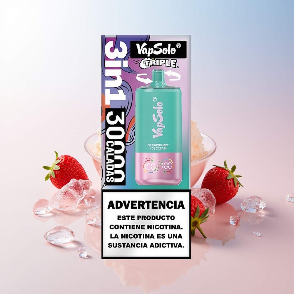 Wholesale Croatia Vapsolo Triple 30000 Puffs Jagodni Sladoled 40ml 20mg/50mg Type-C 3 Tankova