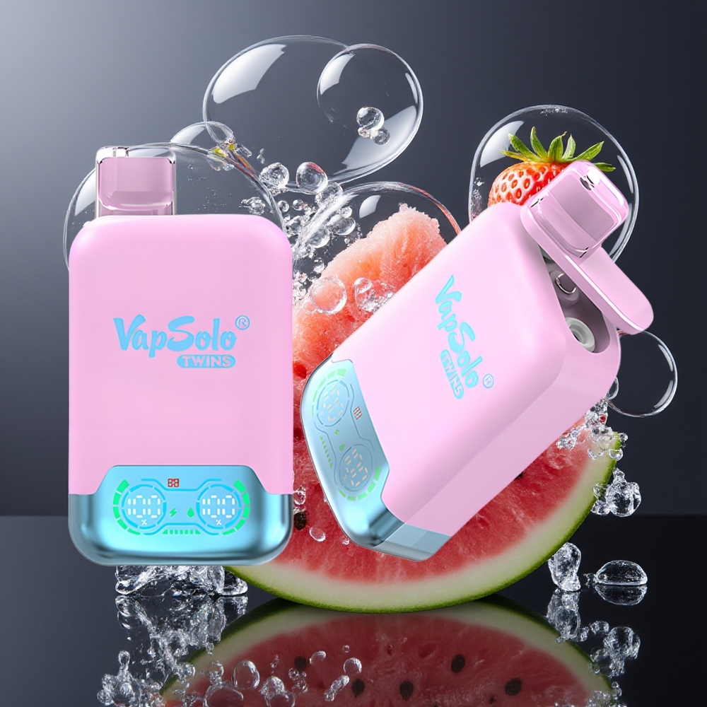 Wholesale Croatia Vapsolo Twins 20000 Puffs Crna Ledena Zmaj Voće Jagoda  Malina Lubenica 40 ml 20mg/ml 50mg/ml 2 Oil Tank Type-C