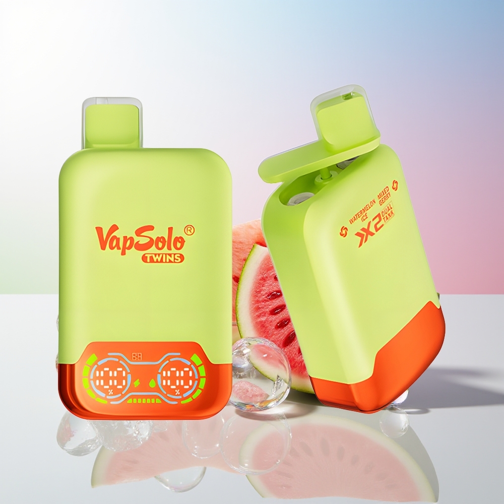 Wholesale Croatia Vapsolo Twins 20000 Puffs Jednokratna Vape Lubenica Led  Mješovito Bobice 40 ml 20mg/ml 50mg/ml 2 Rezervoar Type-C Punjenje