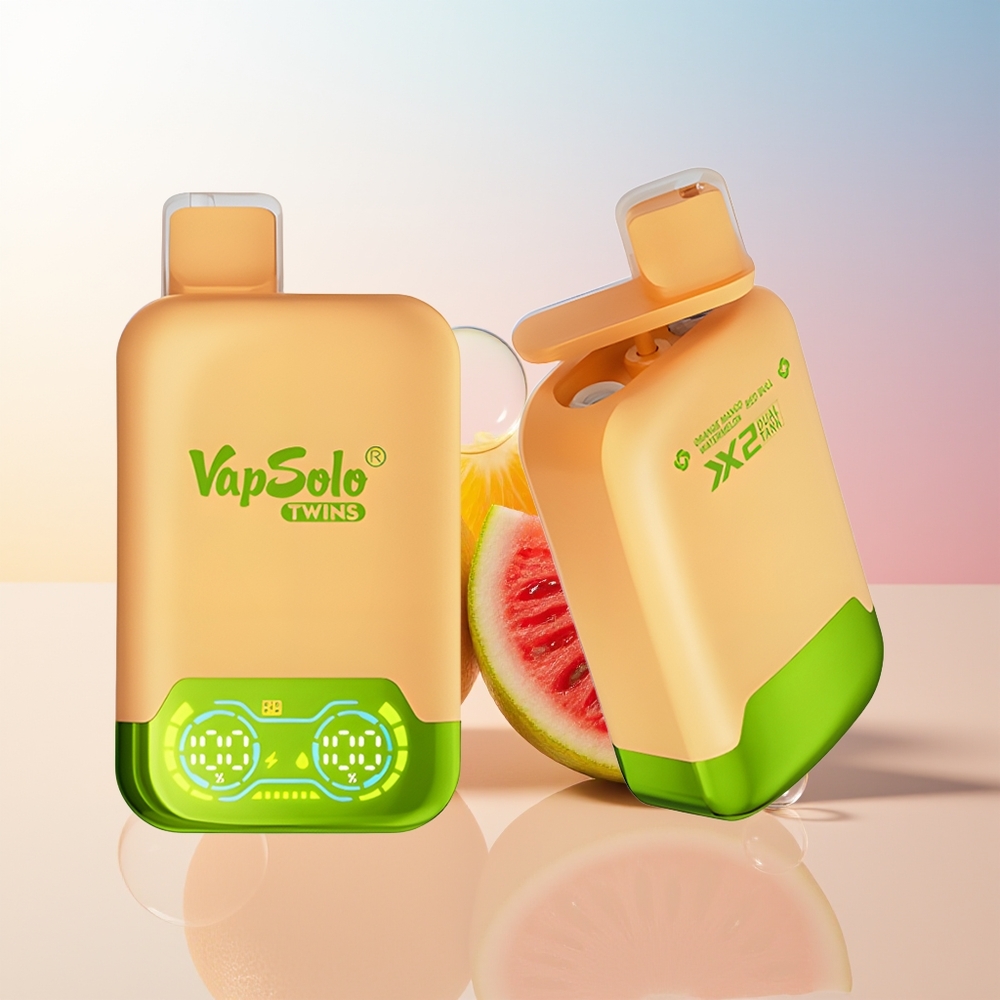 Wholesale Croatia Vapsolo Twins 20000 Puffs Naranča Mango Lubenica  Crveni Bik 40ml 20mg/50mg 2 Spremnika Type-C