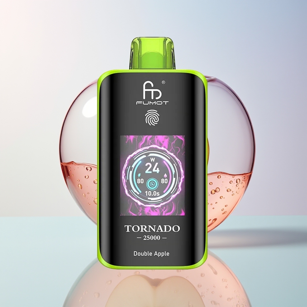Wholesale Croatia Fumot Tornado 25000 Puffs Dvostruka Jabuka HD Screen 700mAh Rechargeable 20ml Type-C
